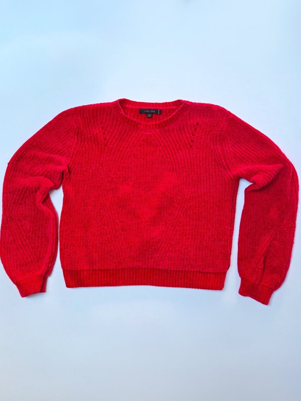 Love Tree  |  Red Chenille Knit Crewneck Sweater